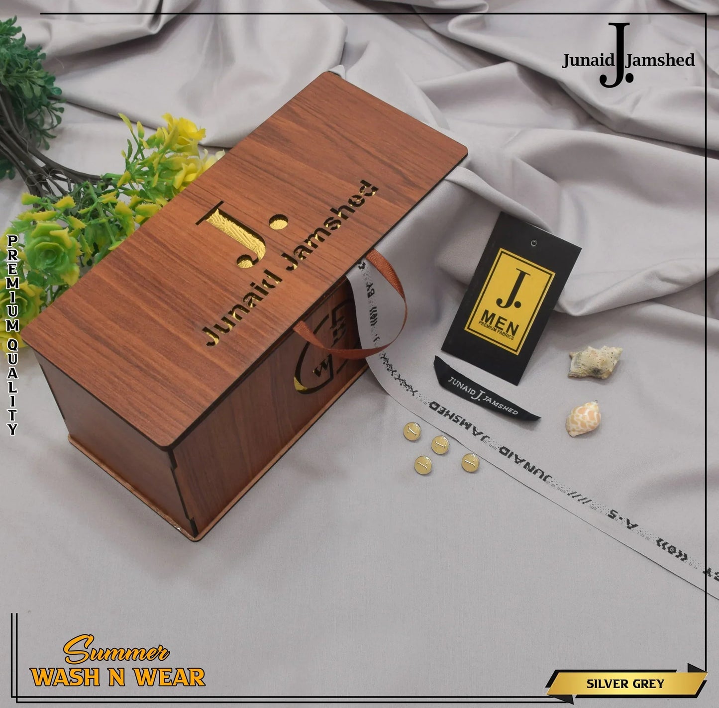 J. PREMIUM QUAILTY WASH N WEAR ( SILVER GREY)