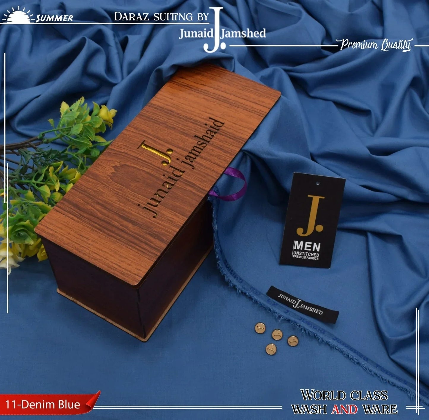 J. PREMIUM QUAILTY WASH N WEAR ( DENIM BLUE )