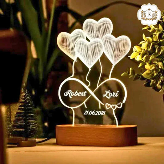 4 Hearts Customised Lamp