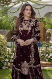 3 Piece Unstitched Heavy Embroidered Velvet Suit ( Heavy Embroidered Velvet Shawl )