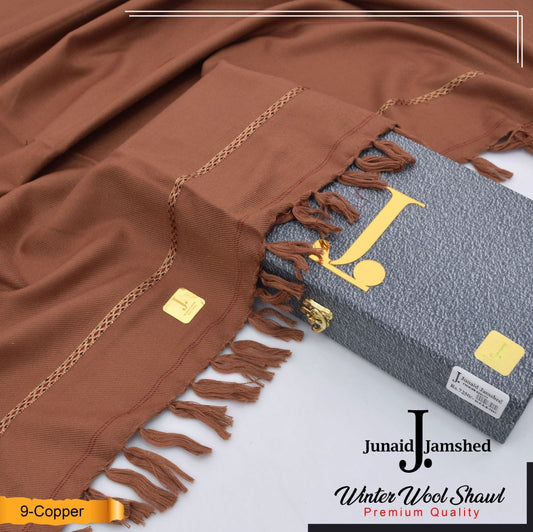 J. PREMIUM WOOL SHAWL FOR MENS WITH GIFT BOX & BAG  ( Copper )